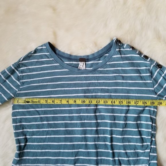 Free People We the Free Button Trim Striped Top XS - Picture 6 of 8